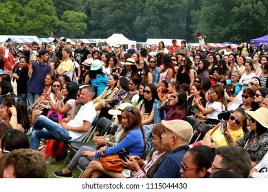 
SPAARNEHOUTRAK/NETHERLANDS - June 09 2018: Filipinos in the Netherlands celebrate the 120th Independence of the Philippines in a grand picnic-style with stalls selling Filipino food and products