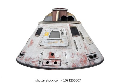 Space capsule isolated with clipping path on white background