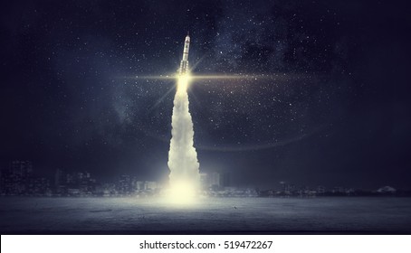 Space exploration background . Mixed media - Shutterstock ID 519472267