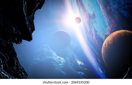 Space exploration concept. . Mixed media - Shutterstock ID 2069535200