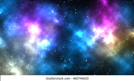 Space Galaxy Background with nebula, stardust and bright shining stars