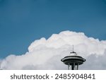 Space Needle in the clouds