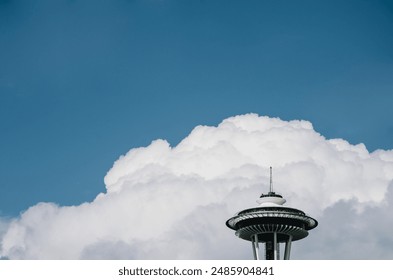 Space Needle in the clouds
