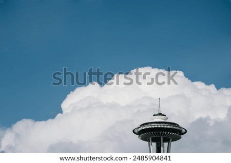 Space Needle in the clouds