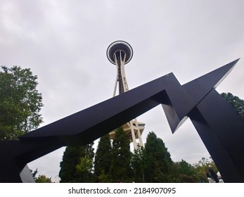 The Space Needle In Seattle  From Below