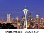Space Needle, Seattle Skyline at Night