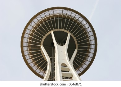 Space Needle In Seattle, Washington, Viewed From Below