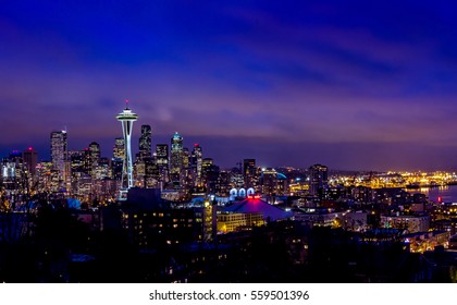Space Needle In Seattle - Wonderful Twilight With Space Needle In Winter 4.
Photo Taken On 2012.02.16 In Seattle,WA.USA.