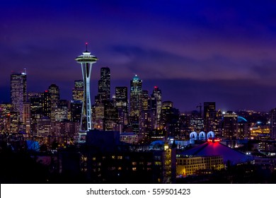 Space Needle In Seattle - Wonderful Twilight With Space Needle In Winter 3.
Photo Taken On 2012.02.16 In Seattle,WA.USA.