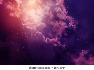 Space Of Night Sky With Cloud And Stars.