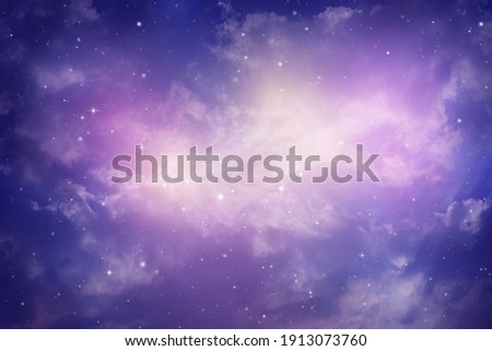 Space of night sky with cloud and stars.