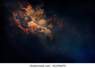 Space of night sky with moon and stars.