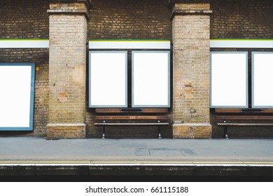 Space On White Boards For Trial Advertising In London Underground Train Station