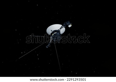 A space probe in the dark of space. Elements of this image furnished NASA. High quality photo