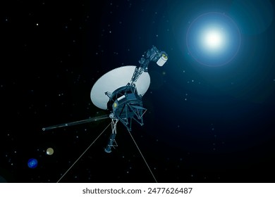 Space probe in deep space. Elements of this image furnished by NASA - Powered by Shutterstock