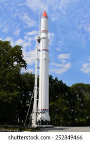 Space rocket on the support