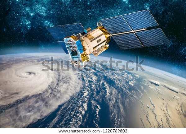 Space satellite monitoring from earth\
orbit weather from space, hurricane, Typhoon on planet earth.\
Elements of this image furnished by\
NASA.