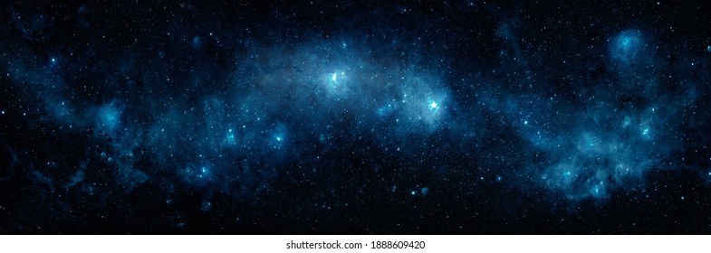 Weltraumszene mit Sternen in der Galaxie. Panorama. Universum gefüllt mit Sternen, Nebel und Galaxie, Von der NASA bereitgestellte Elemente dieses Bildes