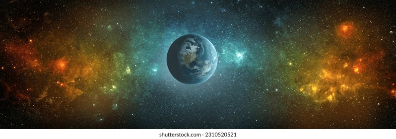 Space scene with stars in the galaxy. Panorama. Universe filled with stars, nebula and galaxy. Elements of this image furnished by NASA. - Shutterstock ID 2310520521