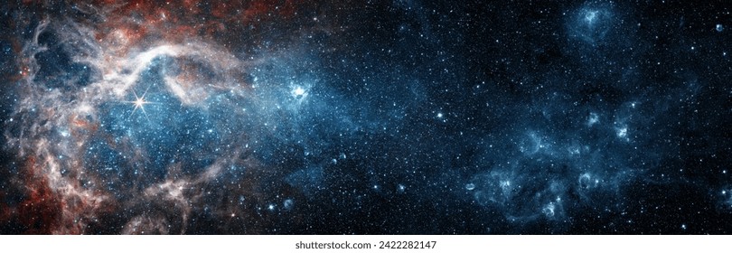 Space scene with stars in the galaxy. Panorama. Universe filled with stars, nebula and galaxy,. Elements of this image furnished by NASA - Powered by Shutterstock