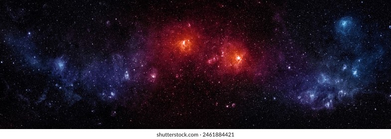 Space scene with stars in the galaxy. Panorama. Universe filled with stars, nebula and galaxy,. Elements of this image furnished by NASA - Powered by Shutterstock