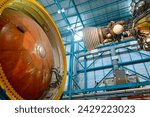 Space ships rocket engine at Kennedy Space Center, Cape Canaveral, Florida, United States