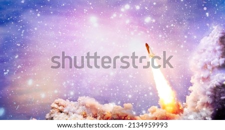 Space shuttle launch star background. Spaceship sci-fi element. Elements of this image furnished by NASA