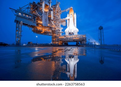 The space shuttle at night after the rain (Photo courtesy of NASA) - Powered by Shutterstock