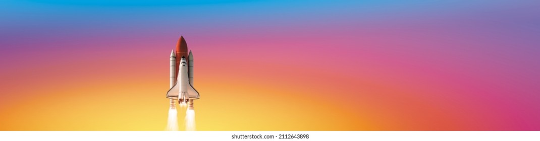 SPACE SHUTTLE ON COLORED BACKGROUND Elements of this image furnished by NASA