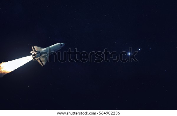 Space Shuttle Orbiting Earth Planet Elements Stock Photo (Edit Now ...