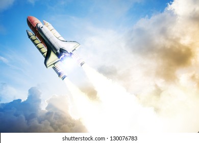 Space Shuttle Taking Off On A Mission