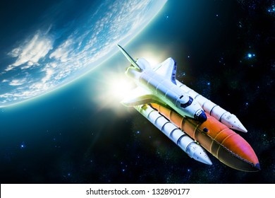 Space shuttle taking off on a mission - Powered by Shutterstock