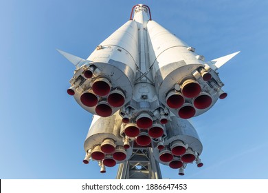 Space. Soviet Space Rocket Close Up.