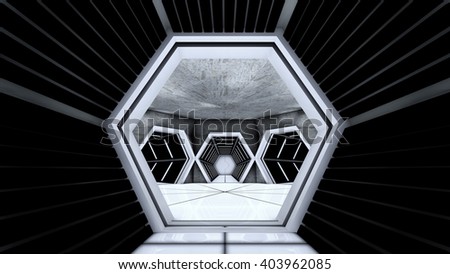 Space station hallway tunnel