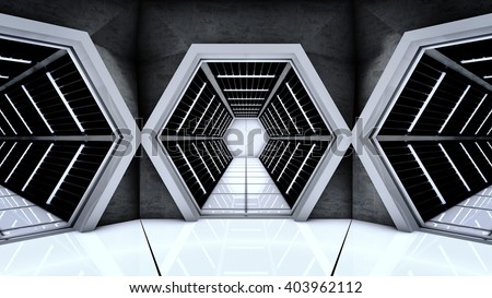 Space station hallway tunnels