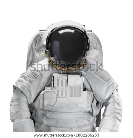 Space suit astronaut isolated on white background. Elements of this image furnished by NASA