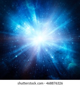 Space travel at the speed of light. Elements of this image furnished by NASA.
