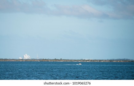 Space X Falcon 9 Heavy Launch At Cape Canaveral On Feb. 6, 2018