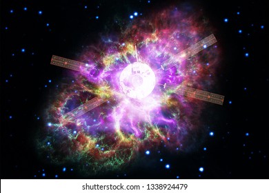 Spacecraft launch into space. Beauty of outer space. Billions of galaxies in the universe. Elements of this image furnished by NASA