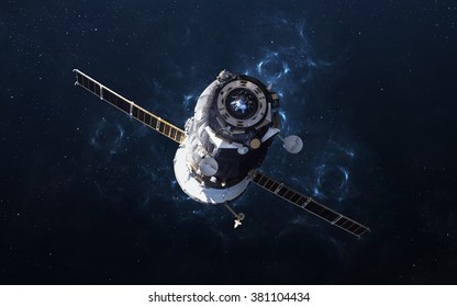 Spacecraft Soyuz. Elements of this image furnished by NASA