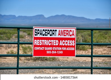 Spaceport America / USA - Circa August 2019
Sign Forbidding Entrance To The Spaceport.