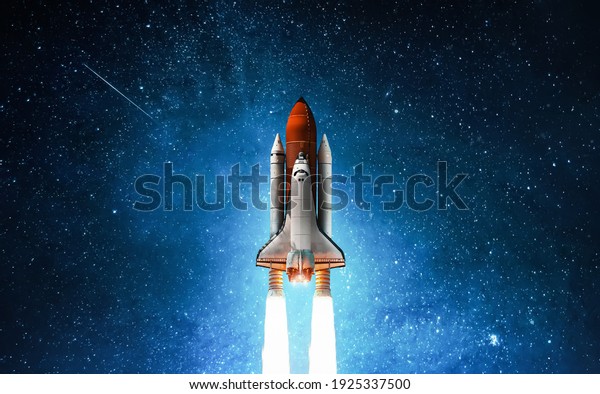 Spaceship Deep Space Starry Sky Blue Stock Photo (Edit Now) 1925337500