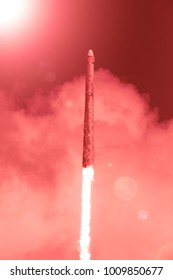 Spaceship launch in clouds.  The elements of this image furnished by NASA.