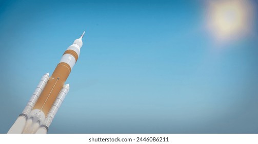 Spaceship launch in clouds.  The elements of this image furnished by NASA.