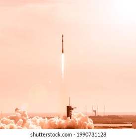 Spaceship launch. The elements of this image furnished by NASA.