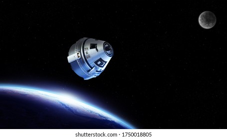 Spaceship Spacecraft Flying Through Outer Space Stock Photo 1750018805 ...