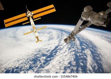 Spaceships in space. Science theme. The elements of this image furnished by NASA.