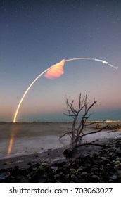 The SpaceX Falcon 9 Rocket Launch In Cape Canaveral.