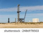 SpaceX Starship Launch Tower  From Beach in Boca Chica 