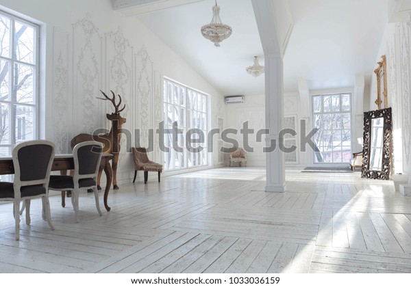 Spacious Bright Living Room Stylish Modern Stock Photo Edit